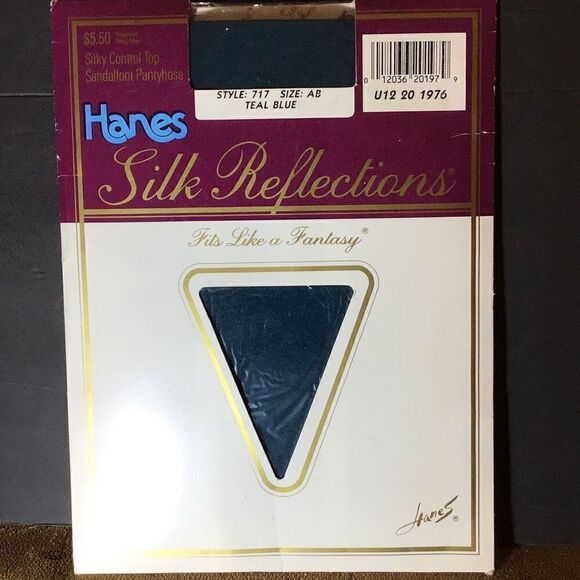 Hanes Silk reflection pantyhose. Teal blue size AB - Picture 1 of 5